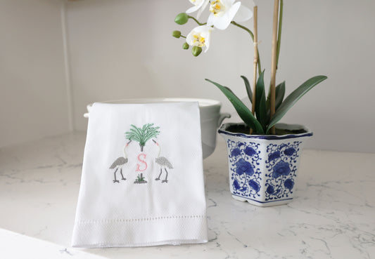 Crane Monogrammed Tea Towels